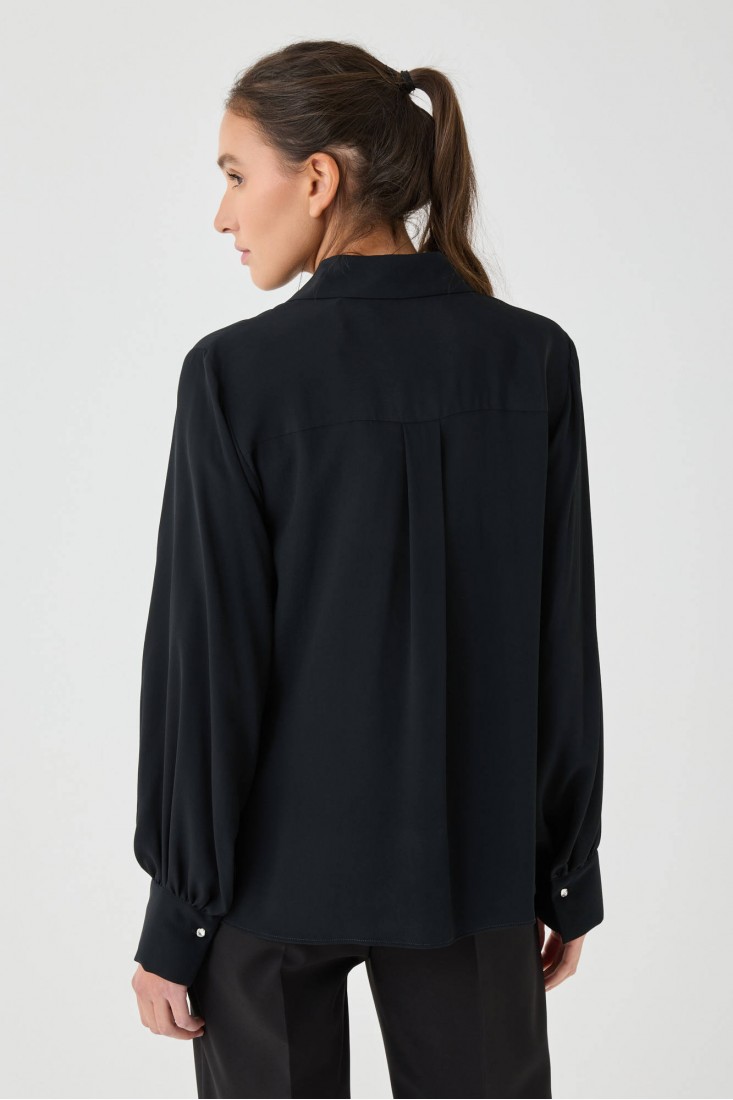 Zanetti 1965 Camicia con paillettes in crepe de chine Ultimi tre giorni