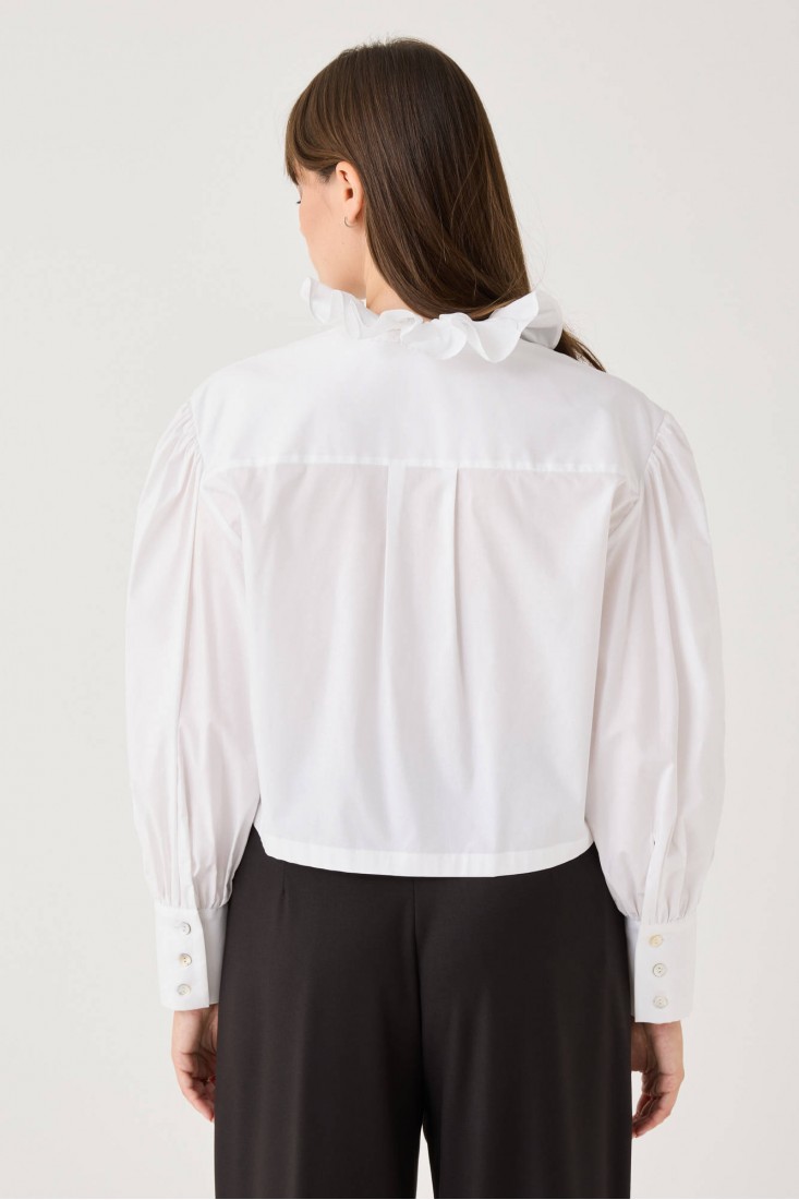 Zanetti 1965 Camicia cropped con volant Ultimo giorno
