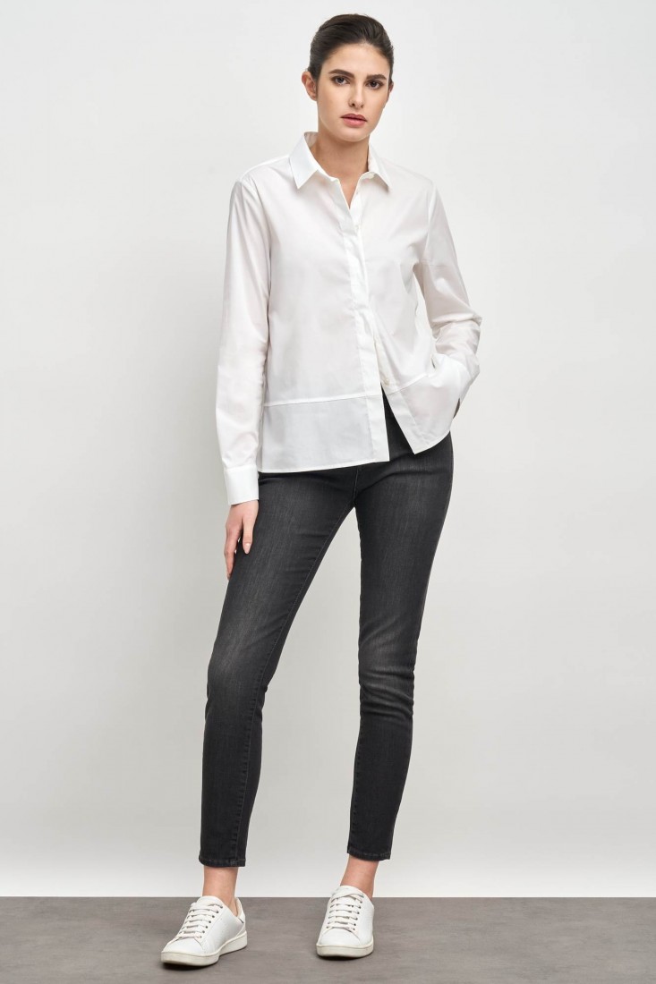 Zanetti 1965 Camicia asimmetrica in cotone Fino al 55% di sconto